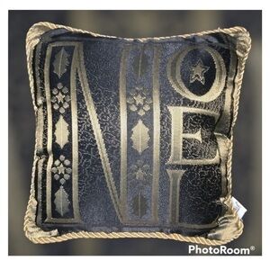 Riverdale Black & Gold Noel Decor 12 X 12 Decor Pillow Made In The USA